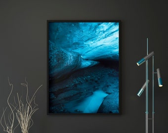 Impresión fotográfica de bellas artes, Arte, Color azul, Hielo, Naturaleza, Islandia, Arte de la pared, viajes, viaje