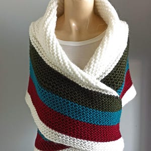Outlander Claire Shawl –Chal Outlander bicolor-Knitted Triangle Shawl, Shoulder and Neck Wrap for Women,