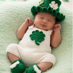 Baby St Patrick's Day Kostüm Kobold Outfit St. Patty's Hut Outfit Neugeborene Baby Fotoshooting Kostüm Baby März Monatliche Foto Kleinkind Mütze
