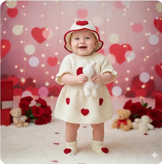 Valentines Day Outfit for,First Heart Birthday Dress,Baby Party Dress,Baby Tulle DressBaby Girl,Toddler Valentines Dress