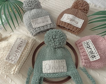 clour of choice Baby hat Baby beanie monogrammed Newborn Baby hat