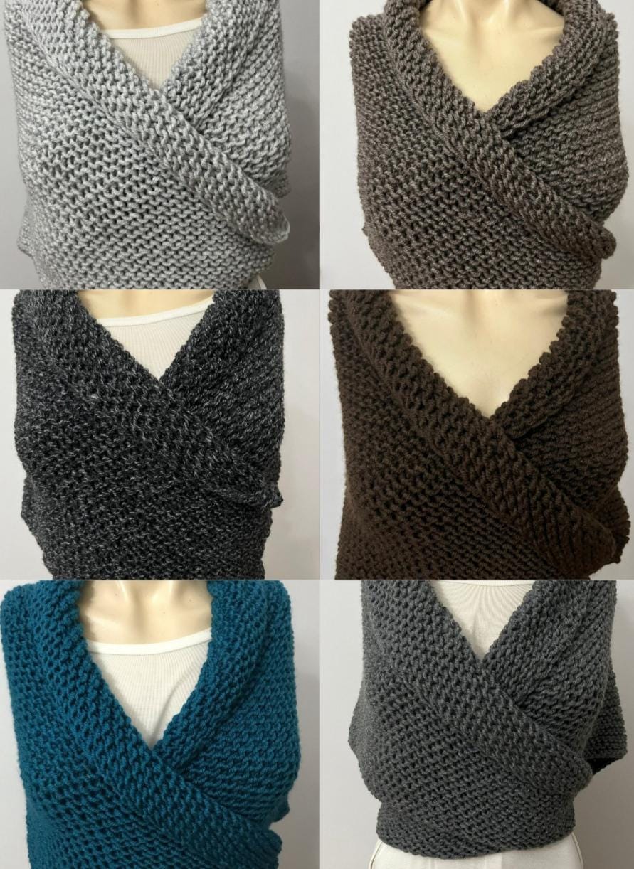 MELLIEX Sciarpa Triangolare Donna Invernale - Scialle Morbidissimo A Maglia Con Nappe, 240x150 Cm, Unisex