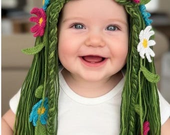 Crochet Te Fiti Wig: Mother Nature Costume, Daisy Flower Hat