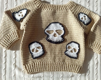 Skull Sweater toddler Sweater boy ör girls goth clothes creppy skull Halloween Costume
