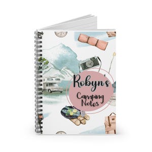Personalized Notebook, Camping Notes, Camper Gift, Airstream, Glamping, Camping, Birthday Gift