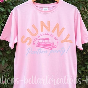 Sonnig mit Aussicht auf Sommerparty - Fun Summer Lake Vibes Grafik | DTF Transfer Download | Retro Boot-Party-Shirt-Design