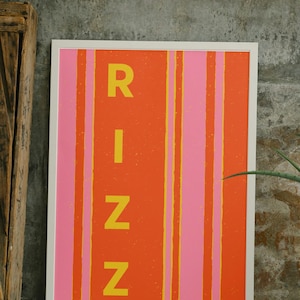 Rizz, art, slang, charisma, digital poster, download art, wall decor