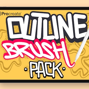 Procreate Outline Lettering Brush Set: 3D Round Tip Brushes (Instant Download)