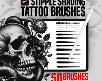 Procreate Tattoo Brushes: Stipple Shading, Dotwork Texture Set