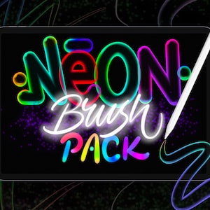 Neon Procreate Brush Set: Lettering & Illustration (Digital Download)