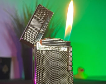 Retro Sliding Grinding Wheel Lighter | Cigar Lighter | Yellow Flame | Butane Lighter | Groomsman Gift | Best Man | Refillable Lighter