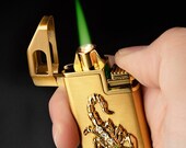 Scorpio Lighter Green Flame Refillable Butane Torch Gift Lighter Unusual Gas Lighters Pretty smoking
