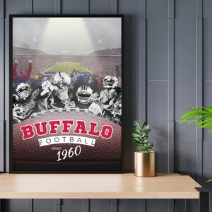 Buffalo Football Graphic Print, Digital Download, Printable, Sports Prints, Josh Allen, Bills Wall decor, Bills Gifts, Football wall art
