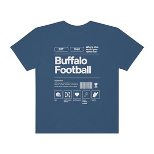 Buffalo Football Label Unisex Garment-Dyed T-shirt, Football Graphic Tee, Buffalo Football, Bills Mafia, Gift for Him, Football Fan