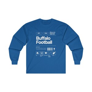 Label Buffalo Ultra Cotton Long Sleeve Tee, Buffalo Football, Mafia, Sports Fan, Funny Tee