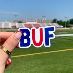 BUF Sticker: Buffalo Football Fan, Dishwasher Safe