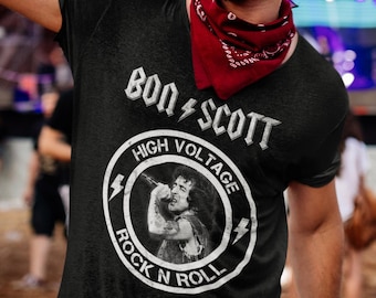 BON SCOTT - Cool / Rock / Hard Rock / 70s / Ac Dc / Angus Young / Malcom Young / Vintage / Rock N Roll / Tshirt