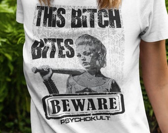 THIS BITCH BITES - Ladies Fit / Super / Cool / Rock / Humor / Eye Catching / Sexy / Party / Disco / Night Out / Alternative Wear / T-shirt