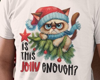 Grumpy Cat Christmas T-Shirt – Funny Holiday Cat Lover Tee