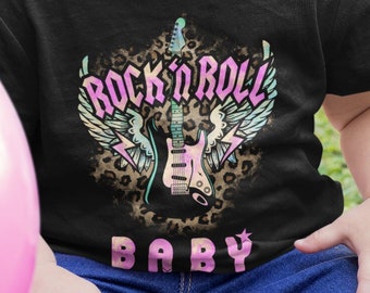 Rock N Roll Baby T-Shirt – Combed Cotton, Young Rocker Style