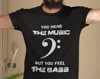 Feel The Bass Guitar T-Shirt – Funny Musician Gift