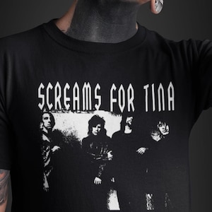 SCREAMS FOR TINA - TShirt / Dark / Goth / Death Rock / Gothic Rock / Los Angeles / 80s / 80&#39;s / Mansfield