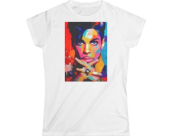 PRINCE - Tshirt / Black / Singer / Minneapolis Sound / R & B / Funk / Rock / Pop / Soul / Purple rain / Kiss