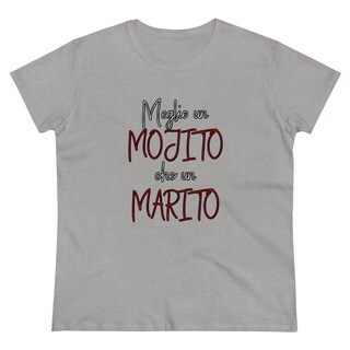 T-Shirt Donna Divertente 'Cercavo Un Mojito E Ho Trovato Un Marito' | Maglietta Umoristica 100% Cotone, Girocollo, Taglia XL (46-48) Bianco, Per Addio Al Nubilato