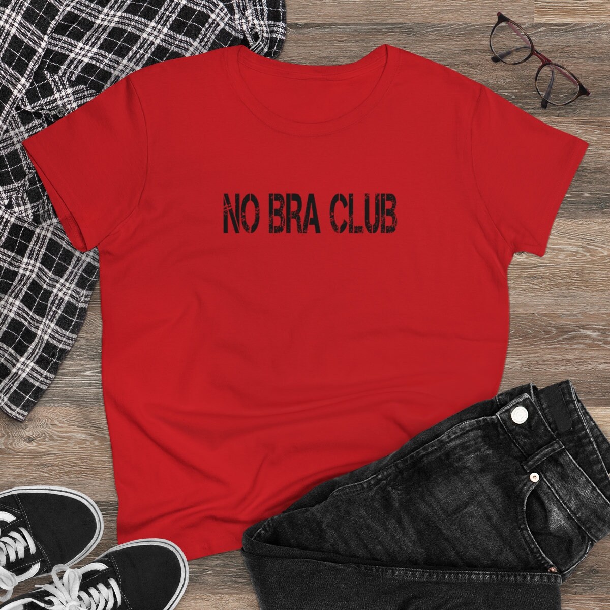 No Bra Club Funny Women's Relaxed T-Shirt - Inspire Uplift