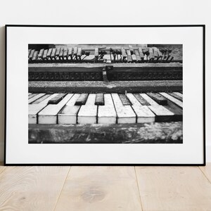 Curbside Piano, Black and White, Gliclee Print, Fine Art, Photography