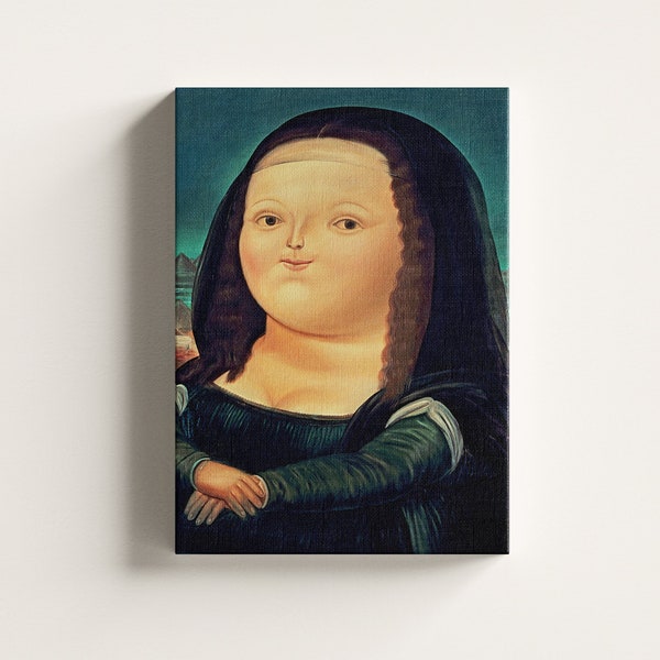 Mona Lisa von Fernando Botero Wandkunst, Botero Kunst, riesige Leinwand Home Decor, Mona Lisa Spaß Kunst, Fernando Botero Wandkunst