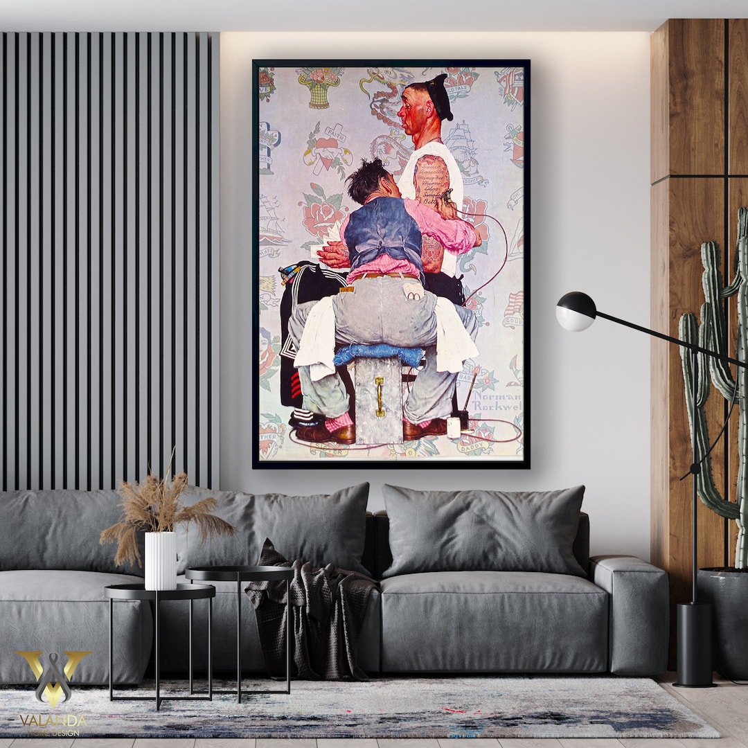 Norman Rockwell Tattoo Artist Poster Printtattoo Funny - Etsy