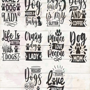 Dog SVG Bundle, Dog SVG, Fur Mom svg, Dog Mom svg, Dog Mama svg, Paw Prints SVG, Dog Quotes svg, paw svg, Dog Lover svg, Cricut Cut File