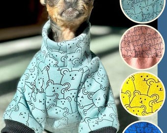 Made to measure |   Cosy loungewear | Cotton jumper | Comfy turtleneck for small dogs |