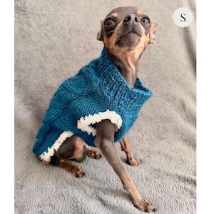 Alpaca + Merino wool hand knitted jumper for small breed pooch or a puppy XS / S