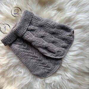 Fluffy Merino alpaca wool blend hand-knit sweater for Small Breeds (around 2-5kg-4.5kg)