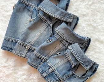 Denim Dog Jacket - Personalised Name Option Included! Sizes XXS / XS / s / m / l / XL Fast Dispatch