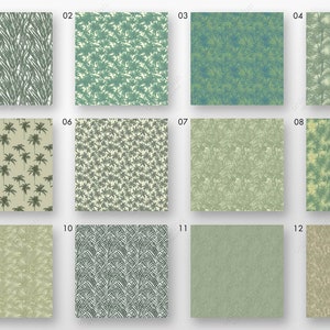 Retro Palms DIGITAL SEAMLESS PAPER Palm Trees Plants Leaves Greenery ...