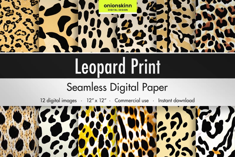 Leopard Print DIGITAL SEAMLESS PAPER Animal Print Wildlife - Etsy