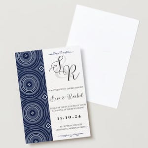 Bearbeitbar Tswana Traditionelle Hochzeitseinladung | Anpassbare Canva Vorlage | Digitaler Download | Canva Template, Shweshwe Einladung