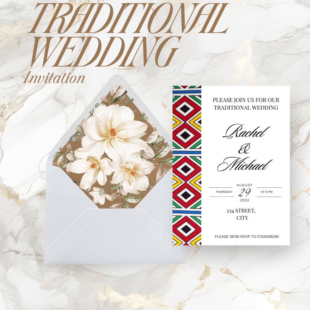 Traditional Wedding Wedding Invitation african Traditional Wedding