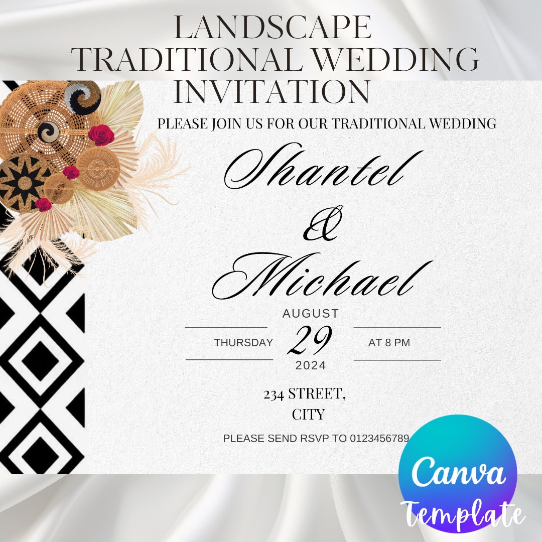 Traditional Wedding Wedding Invitation african Traditional Wedding