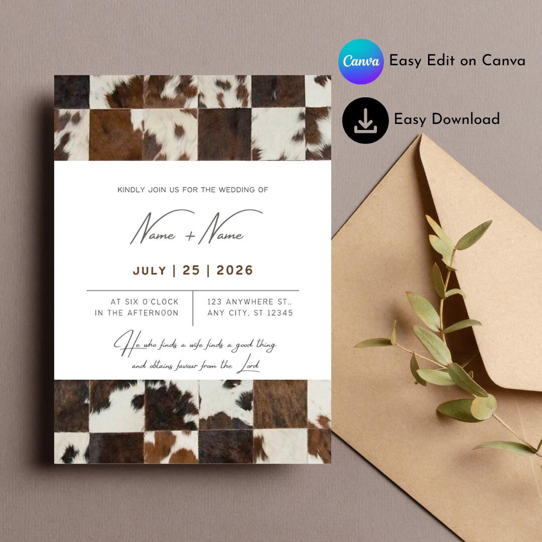 Traditional African Wedding Invitation: Customizable Canva Template - Etsy