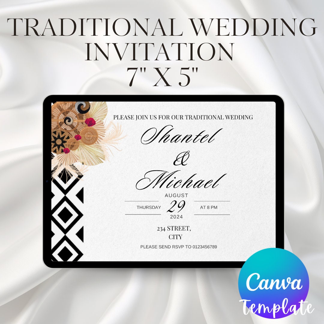 Traditional Wedding Wedding Invitation african Traditional Wedding