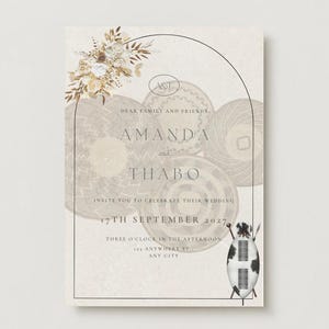 Traditional wedding, Wedding invitation template, African traditional wedding invitation, bohemian wedding invitation