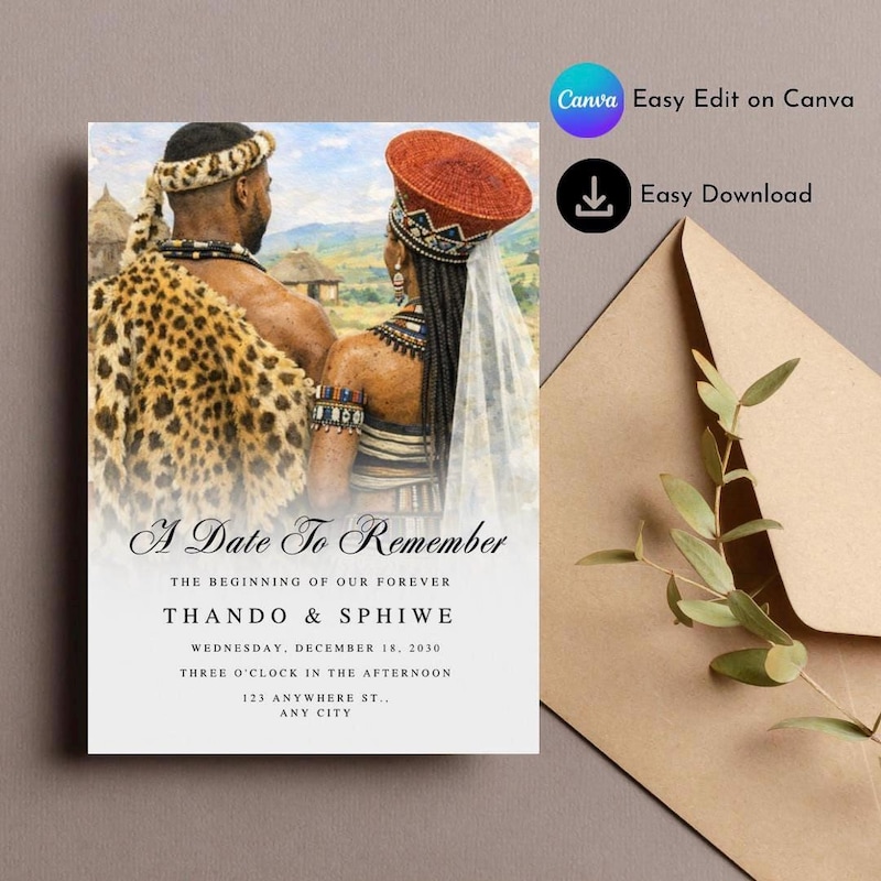 Zulu Traditional Invitation - Etsy