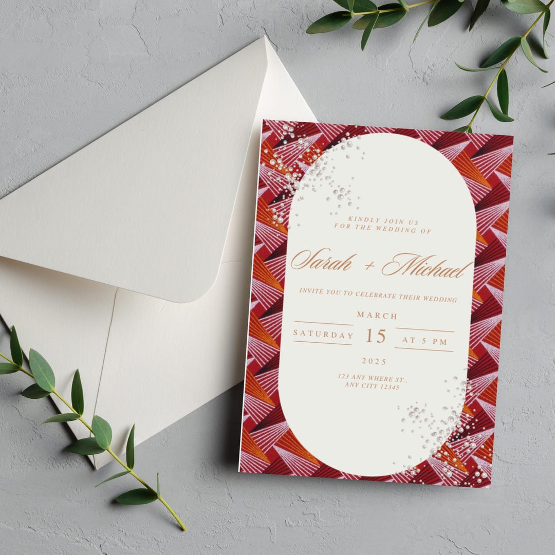 African Wedding Invitation Template, Cultural Heritage (canva Template ...