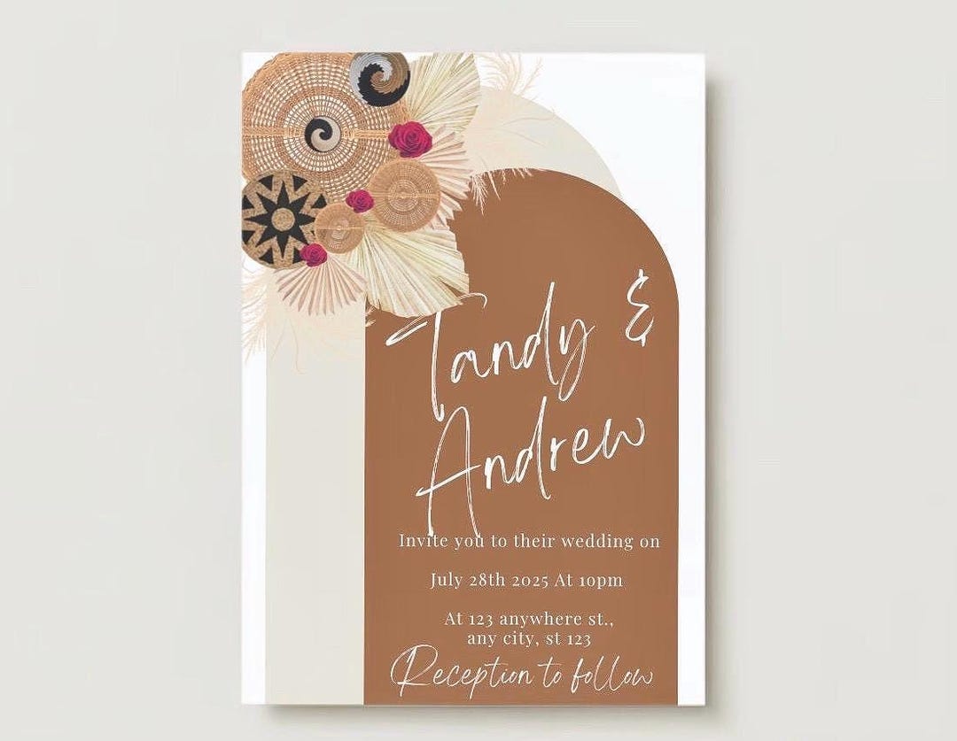 African Wedding Invitation: Traditional Design (digital Template) - Etsy