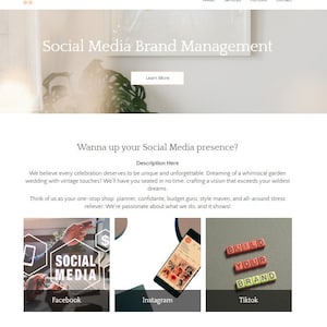 Systeme IO Social Media Brand Management Template Editable PLR, System IO Social Media Brand Template, Social Media Management Website ver 2