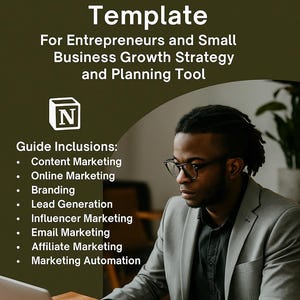 Business Marketing Guide AI Notion Template for Entrepreneurs and Small Business Growth Strategy and Planning Tool